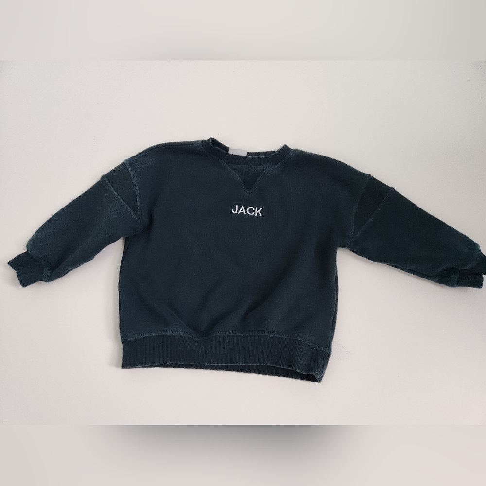 Zara Boys Pullover Sweatshirt Teal Blue "Jack" Size 18-24 Months
